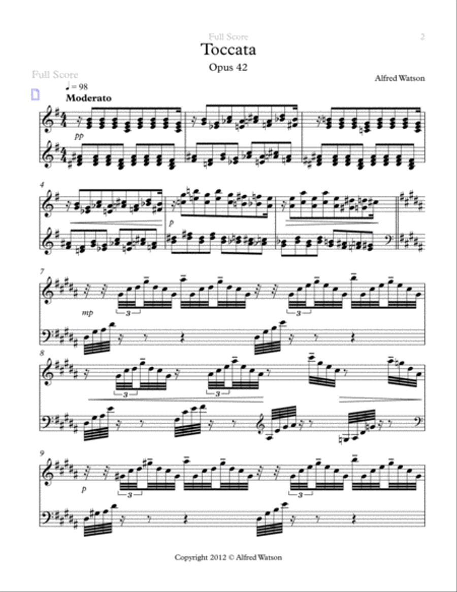 Toccata Opus 42 Toccata Opus 42 Piano Solo scores gallery preview page 3
