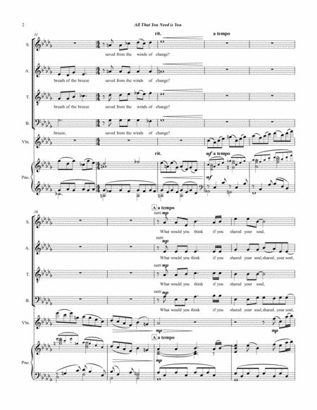 All That You Need Is You for SATB choir and piano image number null
