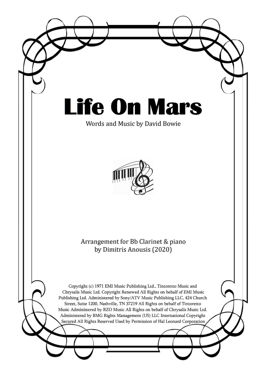 Life On Mars Clarinet Solo scores gallery preview page 1