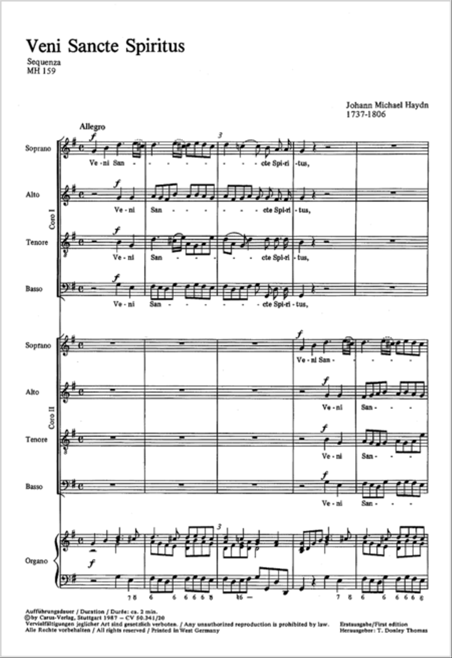 Veni Sancte Spiritus (Come now, holy Spirit) 4-Part scores gallery preview page 2
