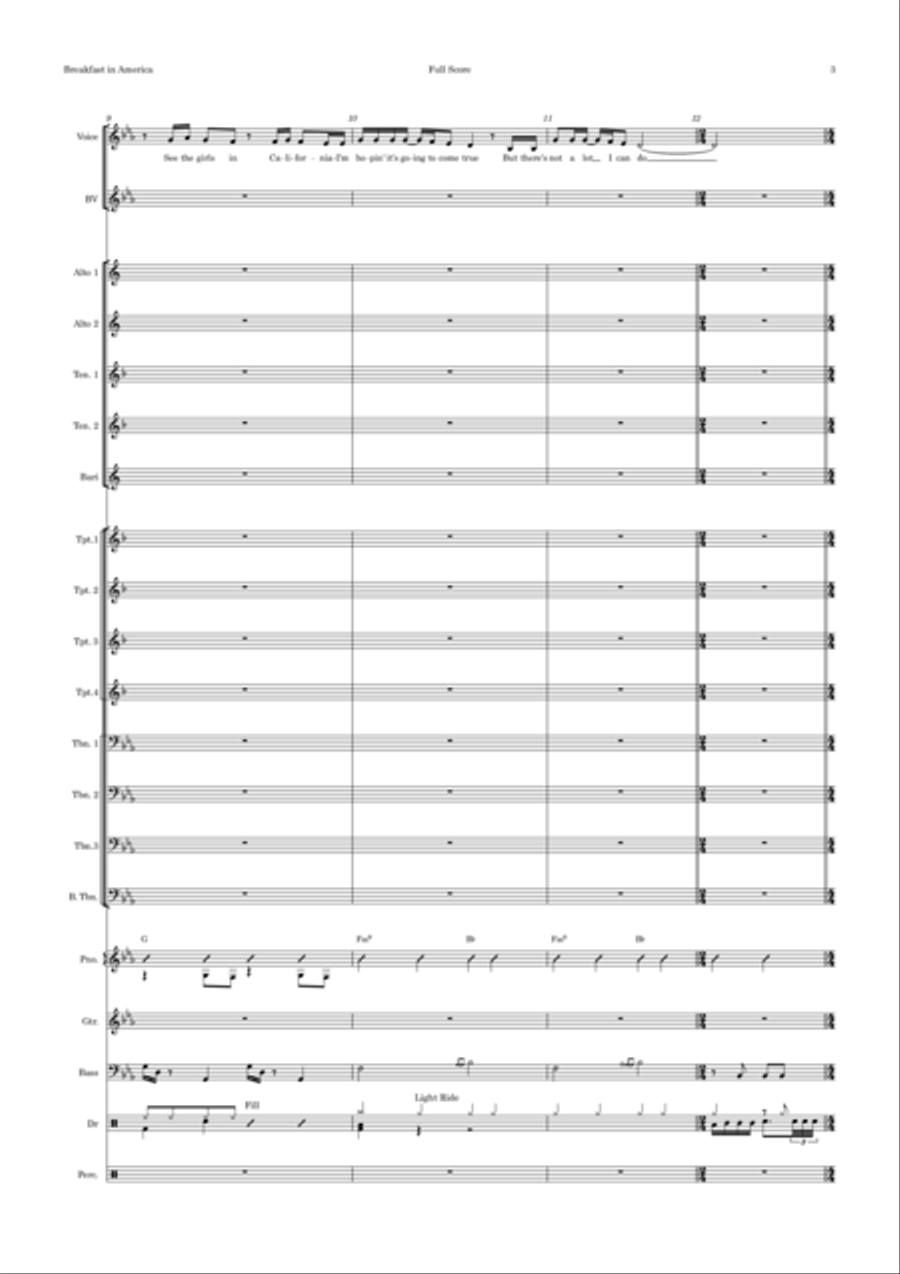 Breakfast In America Jazz Ensemble scores gallery preview page 3