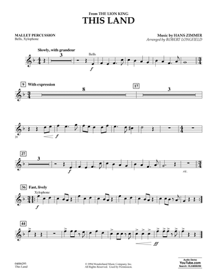 This Land (from The Lion King) (arr. Robert Longfield) - Mallet Percussion