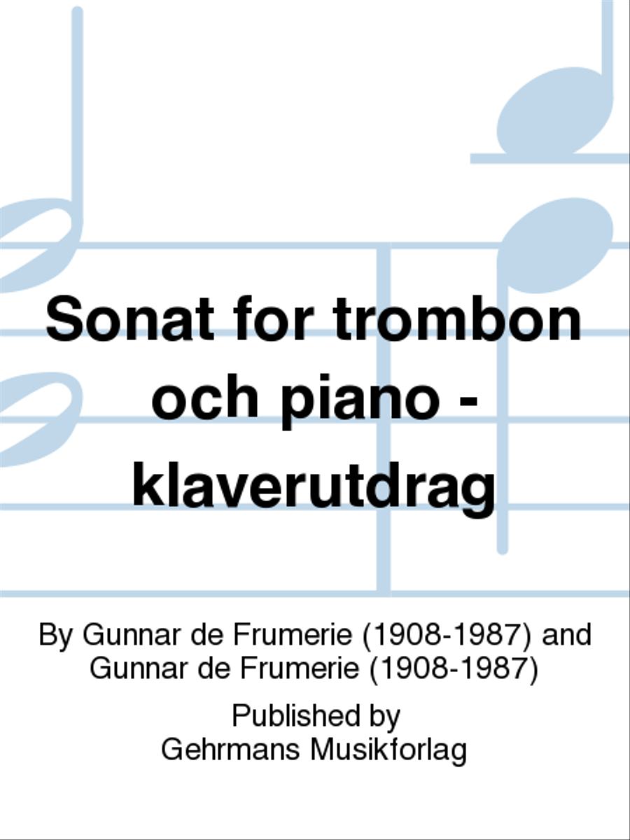 Sonat for trombon och piano - klaverutdrag Piano scores gallery preview page 1