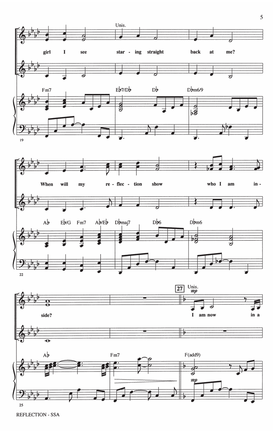 Reflection (Pop Version) (from Mulan) (arr. Mac Huff) SSA scores gallery preview page 3