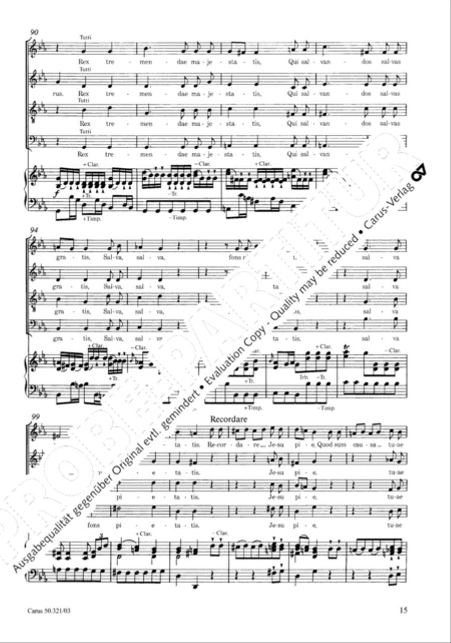 Requiem in C minor 4-Part scores gallery preview page 22