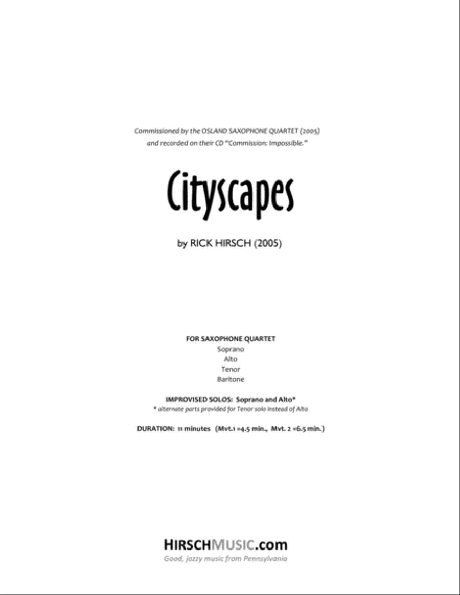 Cityscapes Woodwind Quartet scores gallery preview page 2