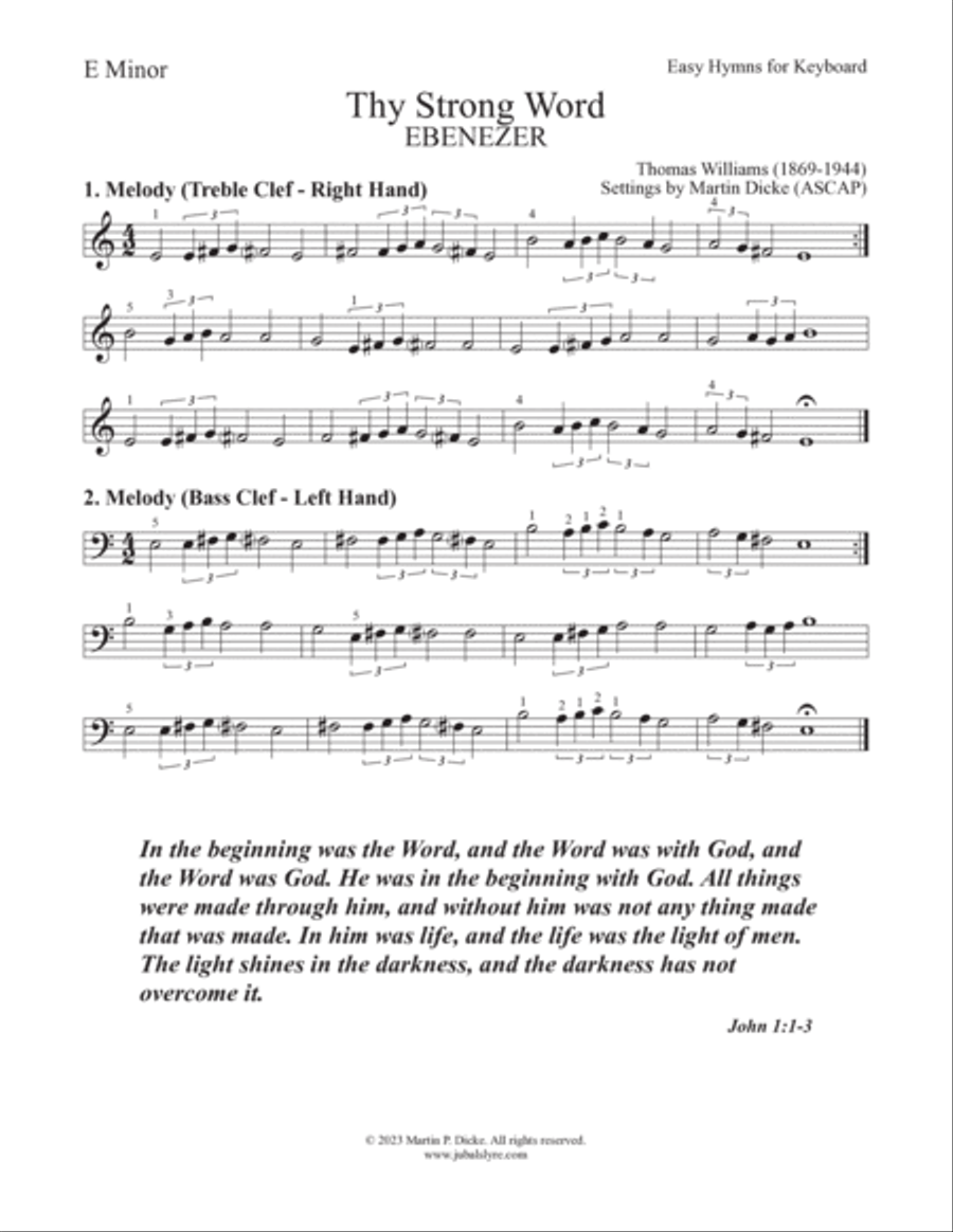 Thy Strong Word (Easy Hymns for Keyboard) Piano Method scores gallery preview page 3