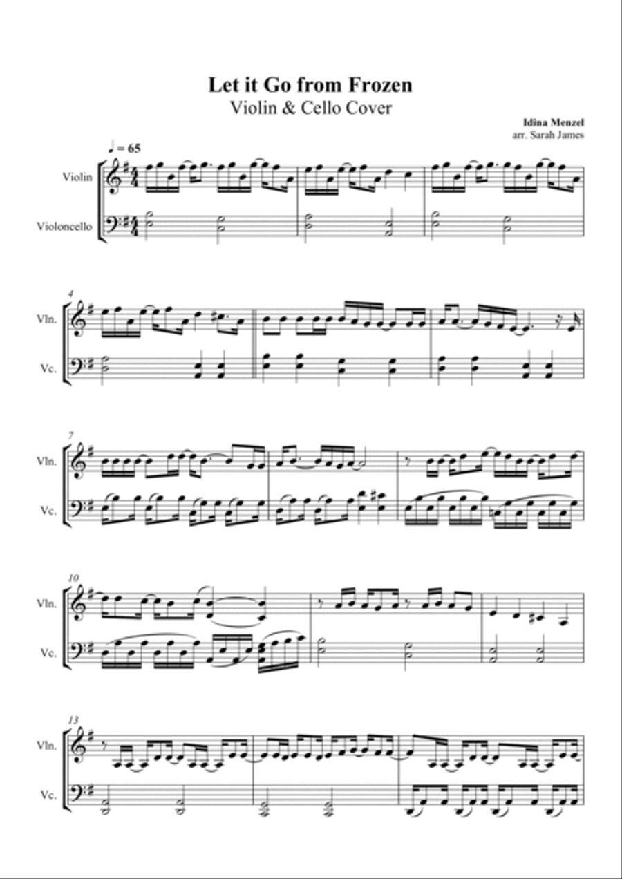Let It Go (from Frozen) Score and Parts scores gallery preview page 2