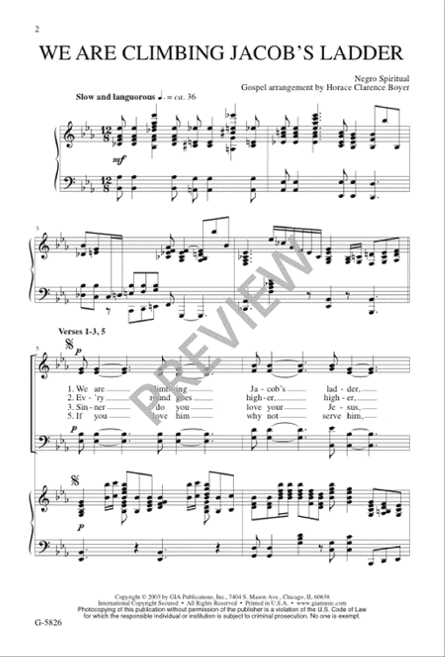 We Are Climbing Jacob's Ladder 4-Part scores gallery preview page 2