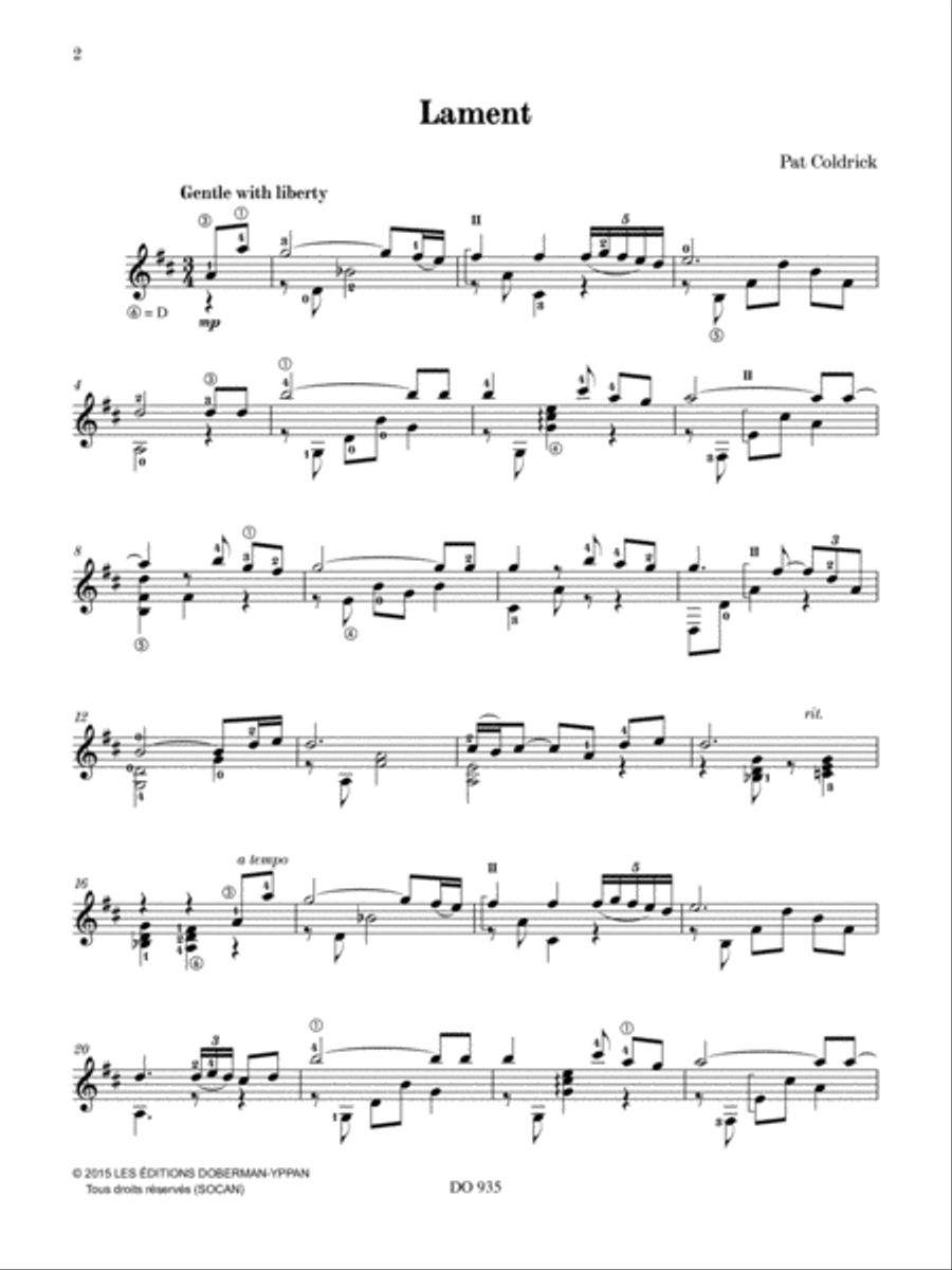 Lament Classical Guitar scores gallery preview page 2