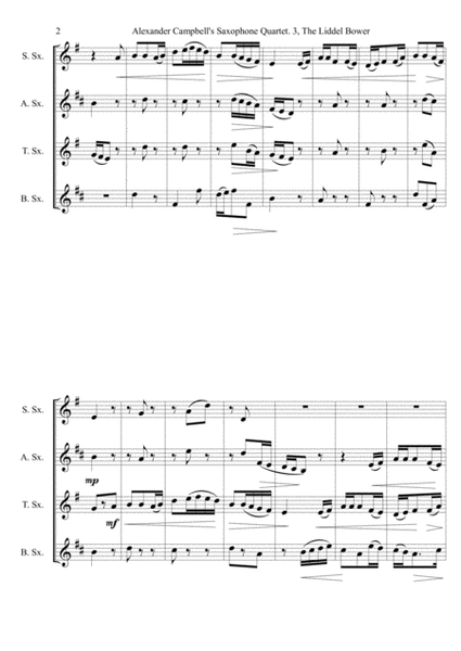 Alexander Campbell's Saxophone Quartet, 3rd movement, The Liddel Bower image number null