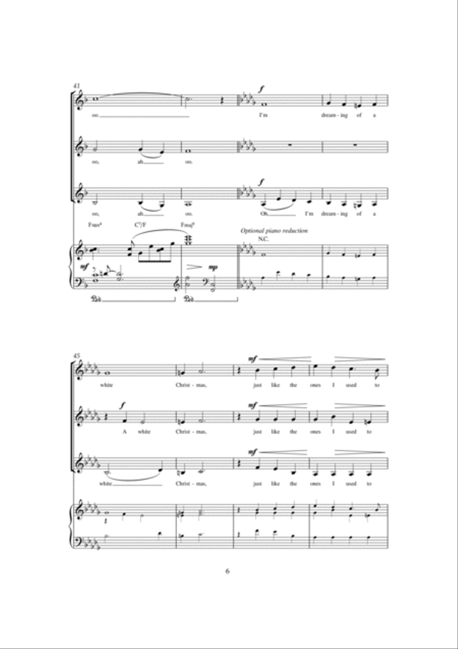 White Christmas (arr. Christopher Hussey) SSA scores gallery preview page 6
