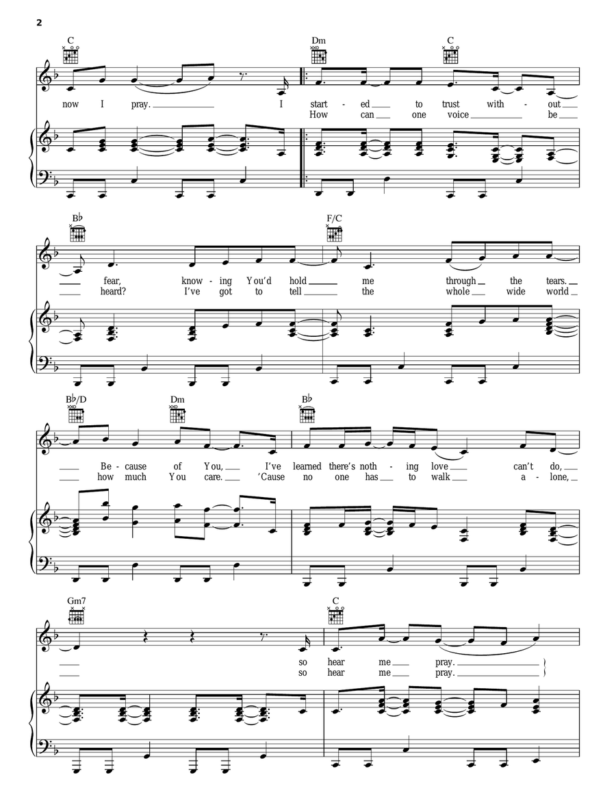 Say A Prayer Piano, Vocal, Guitar scores gallery preview page 2