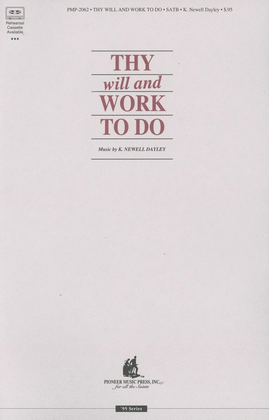 Book cover for Thy Will and Work to Do - SATB
