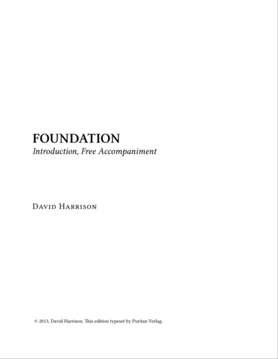 FOUNDATION - Introduction, Free Accompaniment Organ Solo scores gallery preview page 1