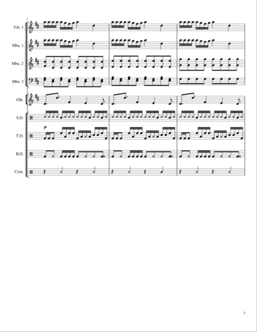 Xnxx Percussion Ensemble scores gallery preview page 3