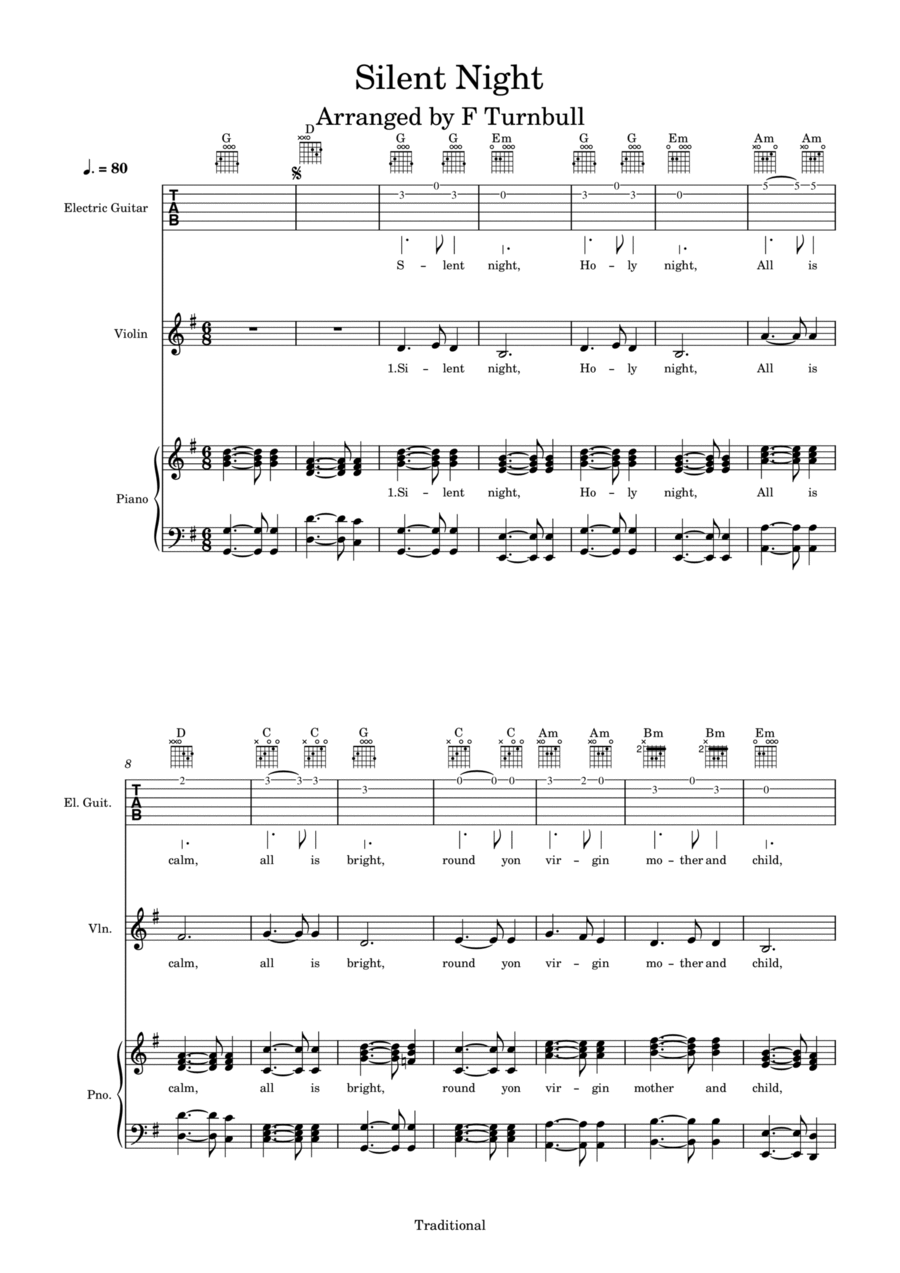 Silent Night Silent Night Small Ensemble scores gallery preview page 1