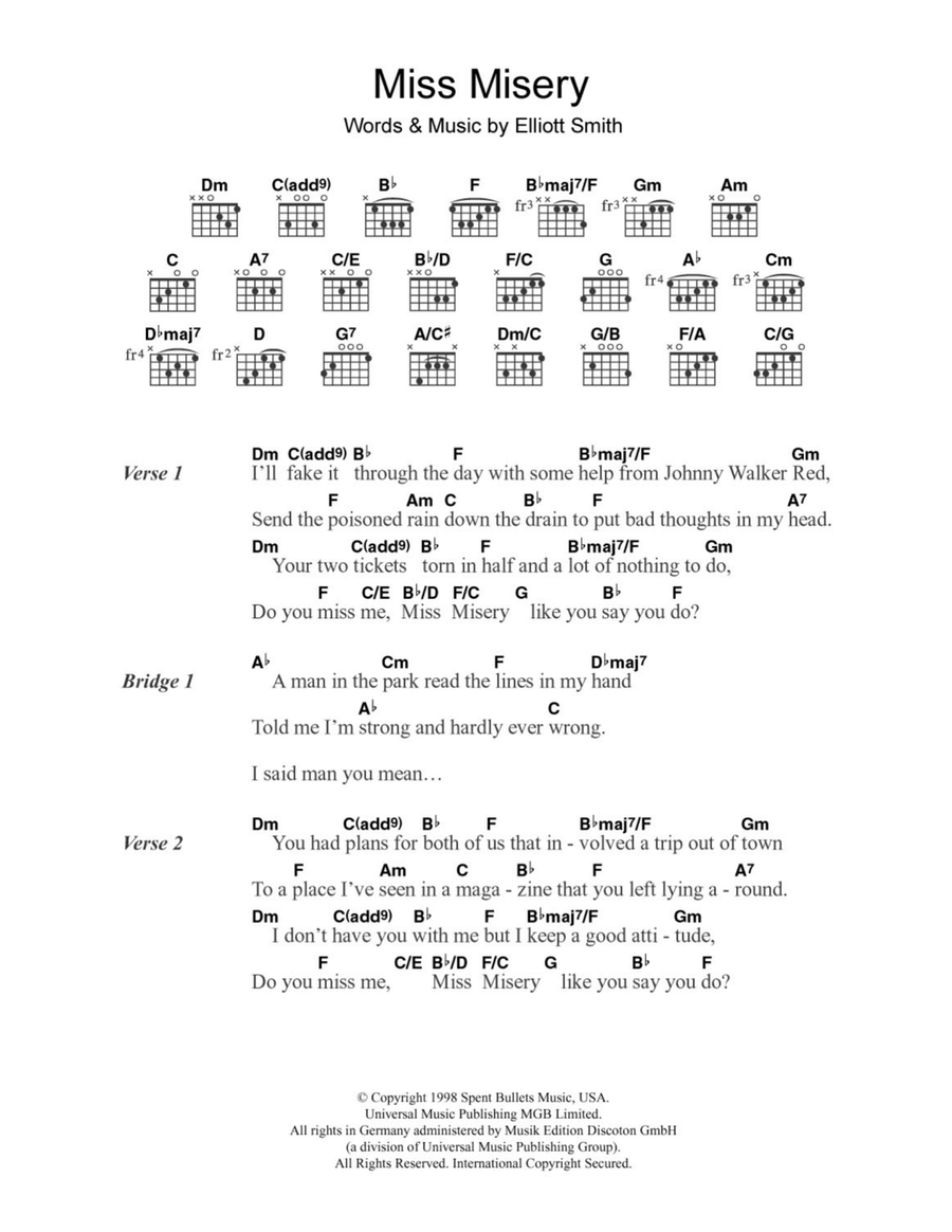 Miss Misery Acoustic Guitar scores gallery preview page 1