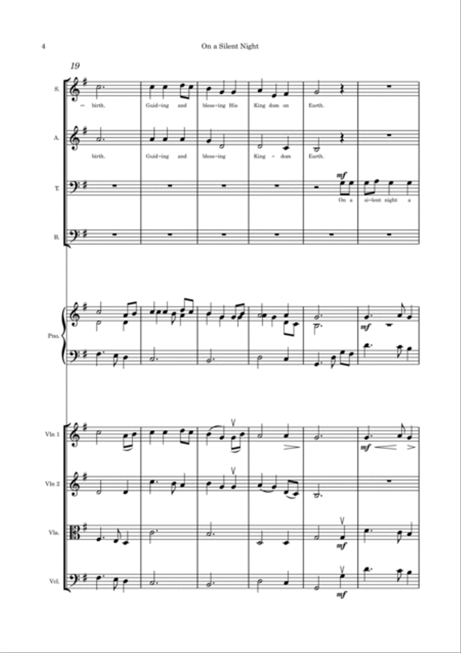 On a Silent Night 4-Part scores gallery preview page 4