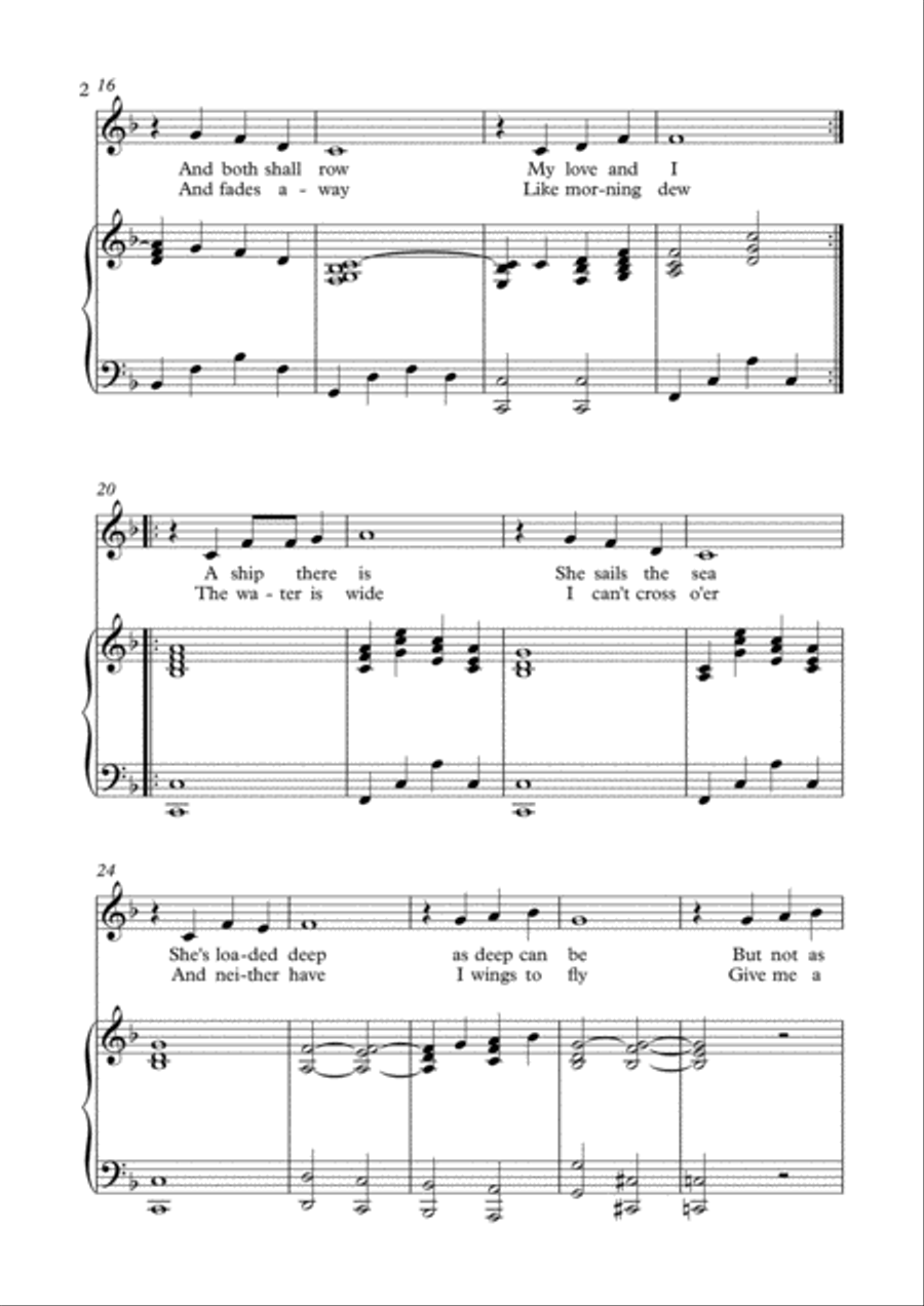 The Water Is Wide - Vocal Arrangement The Water Is Wide - Vocal Arrangement Voice scores gallery preview page 2