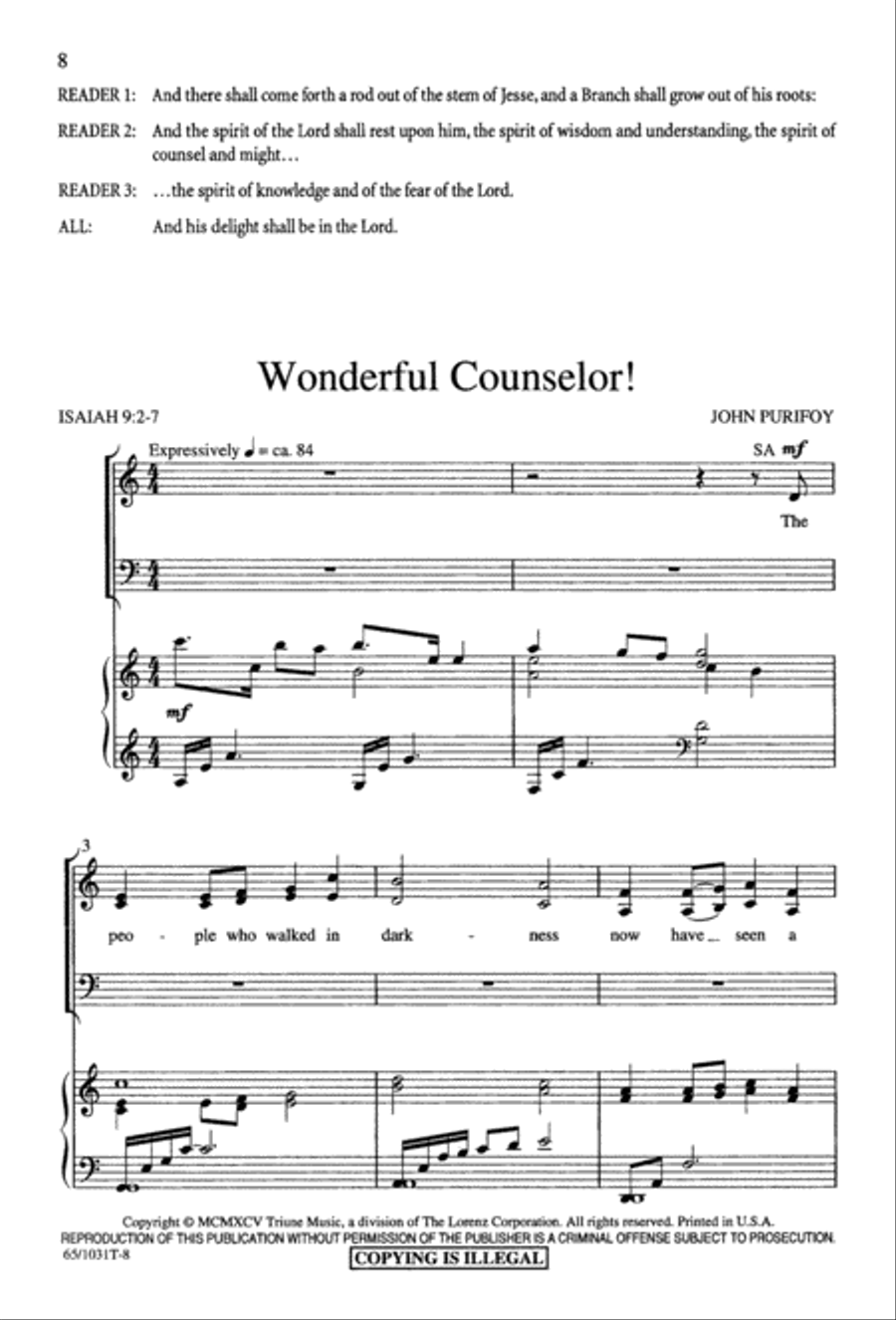 Wonderful Counselor Wonderful Counselor 4-Part scores gallery preview page 10