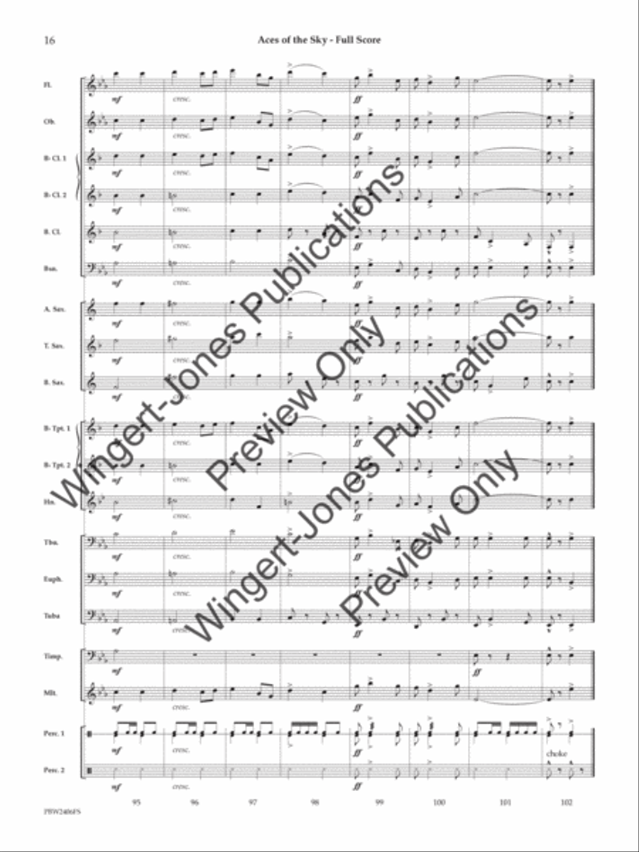 Aces of the Sky (Score) Concert Band scores gallery preview page 17