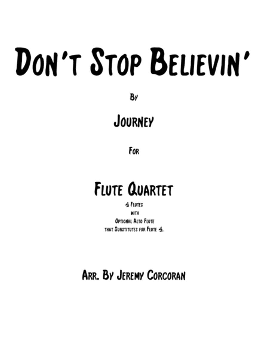 Don't Stop Believin' Woodwind Quartet scores gallery preview page 1
