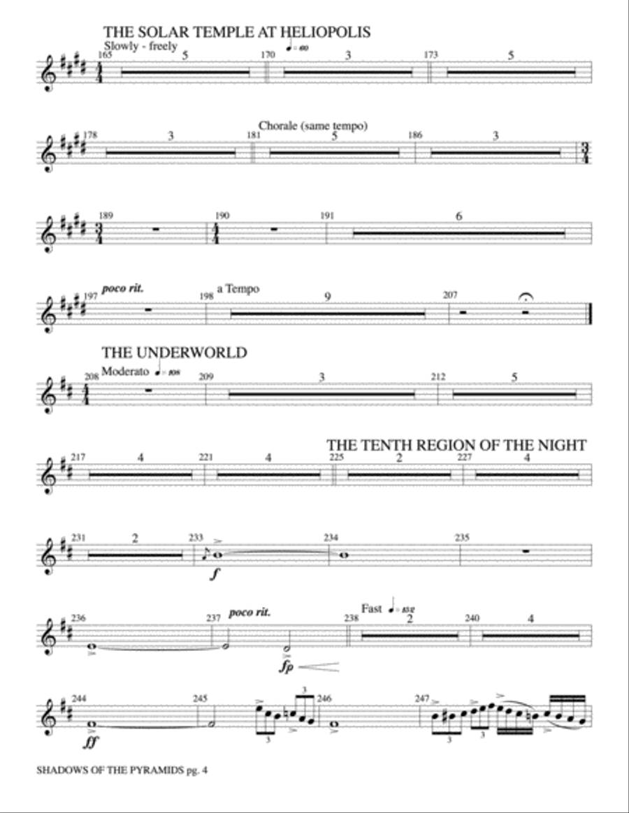 Shadows of the Pyramids: E-flat Baritone Saxophone Concert Band scores gallery preview page 4