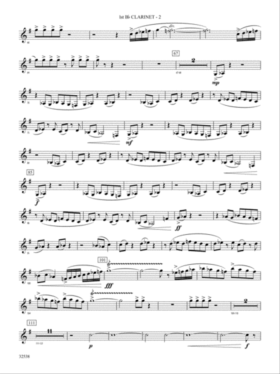 Ghost Dances: 1st B-flat Clarinet Concert Band scores gallery preview page 2