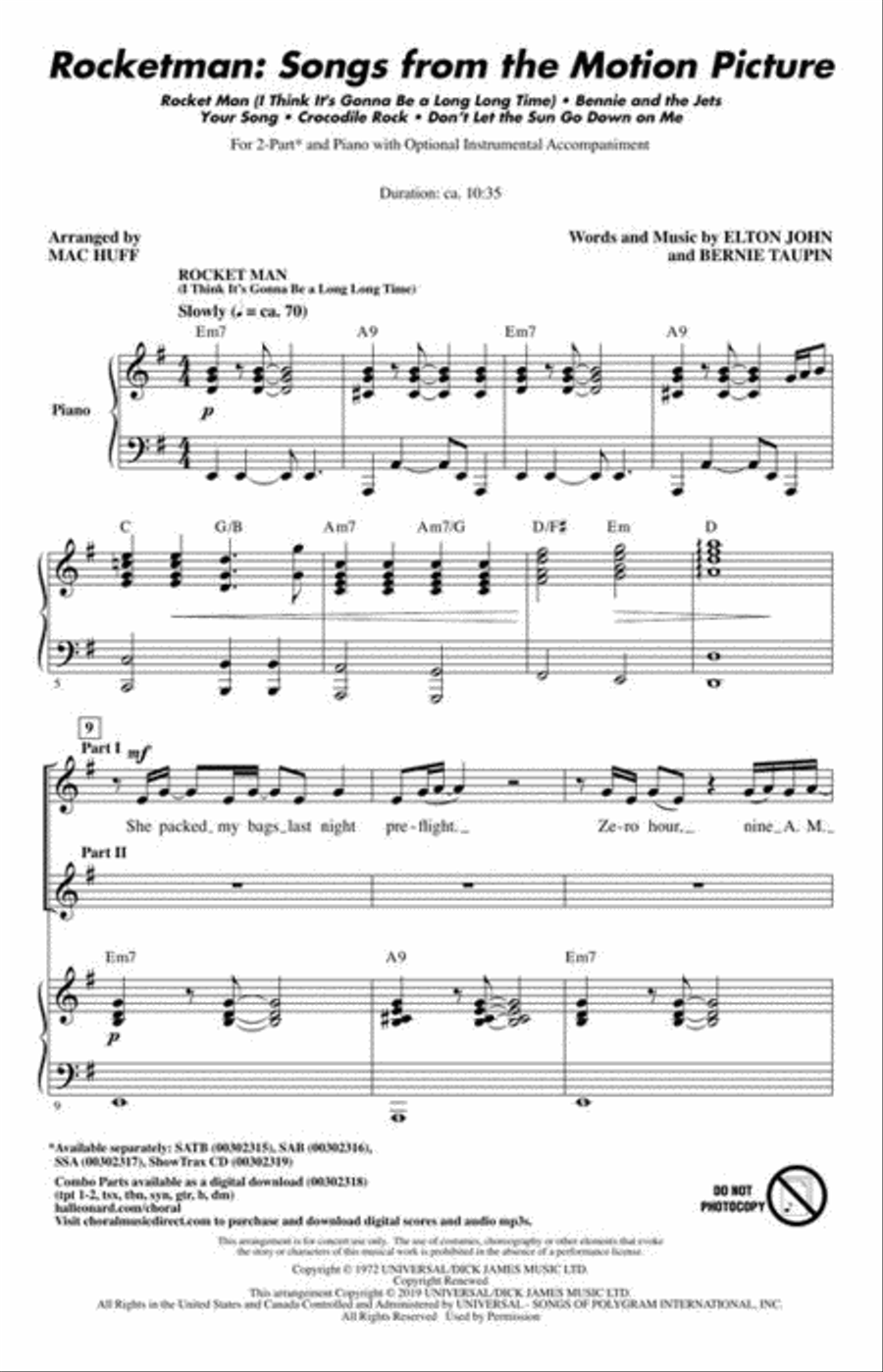 Rocketman: Songs from the Motion Picture 2-Part scores gallery preview page 3