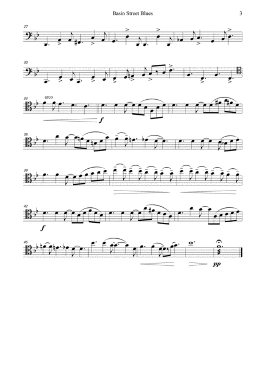 Basin Street Blues Cello scores gallery preview page 6