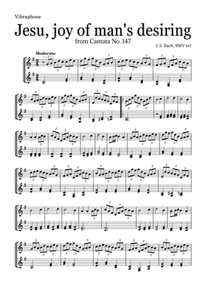 JESU, JOY OF MAN'S DESIRING by Bach - easy version for Vibraphone and piano with chords