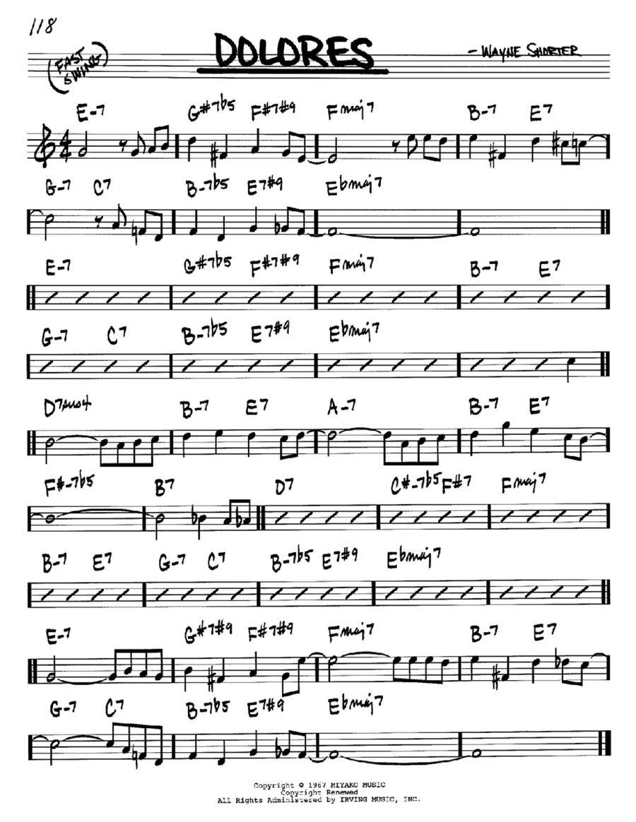 Dolores Dolores Piano scores gallery preview page 1