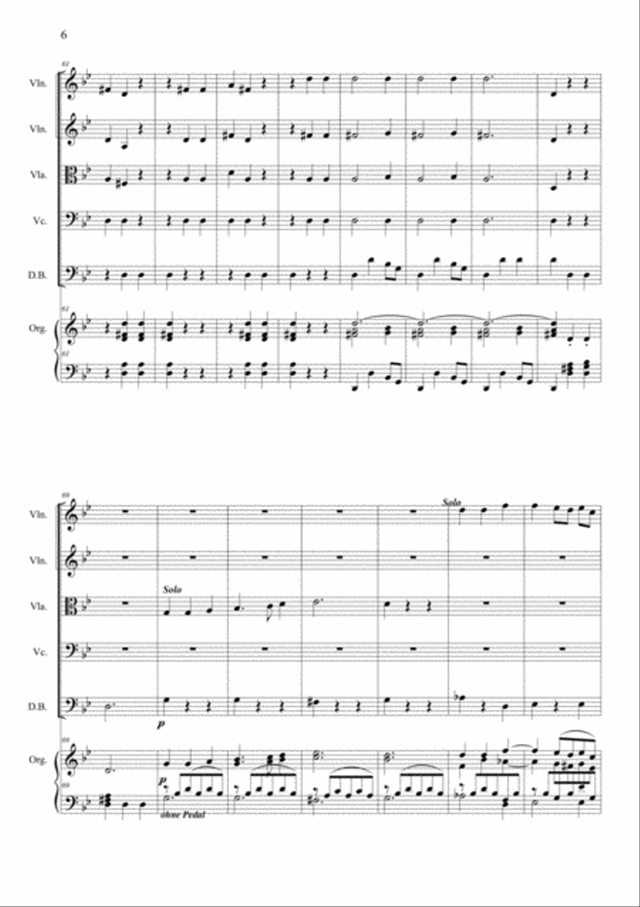 REGINA COELI LAETARE - F. Schubert - Arr. for String Quintet and Piano/Organ Small Ensemble scores gallery preview page 6