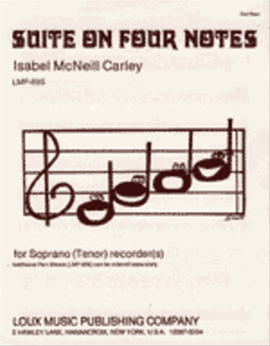 Suite on Four Notes (student part sheet) Soprano Recorder scores gallery preview page 1