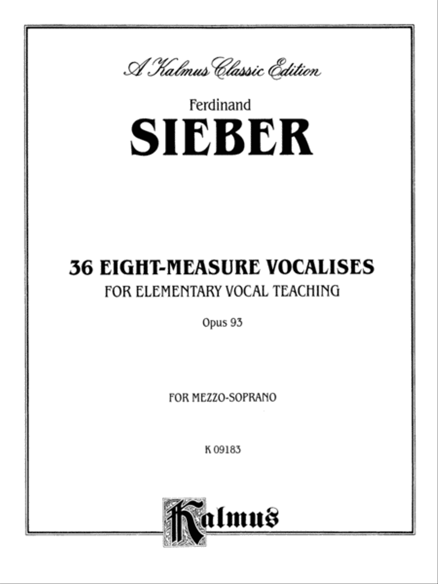 36 Eight-Measure Vocalises for Elementary Teaching