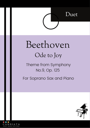 Ode to Joy - For Soprano Sax and Piano accompaniment (Easy)