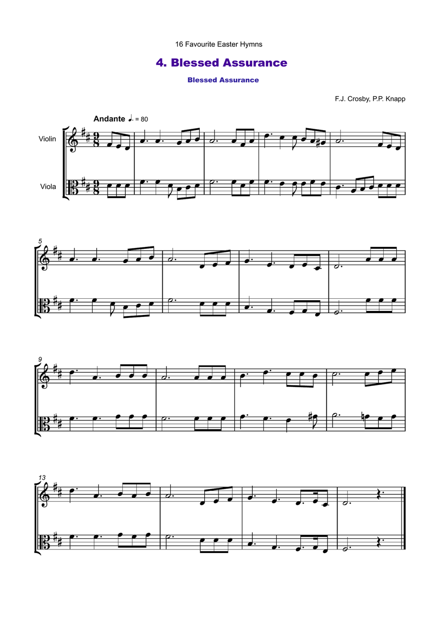 16 Favourite Easter Hymns for Violin and Viola Duet String Duet scores gallery preview page 5