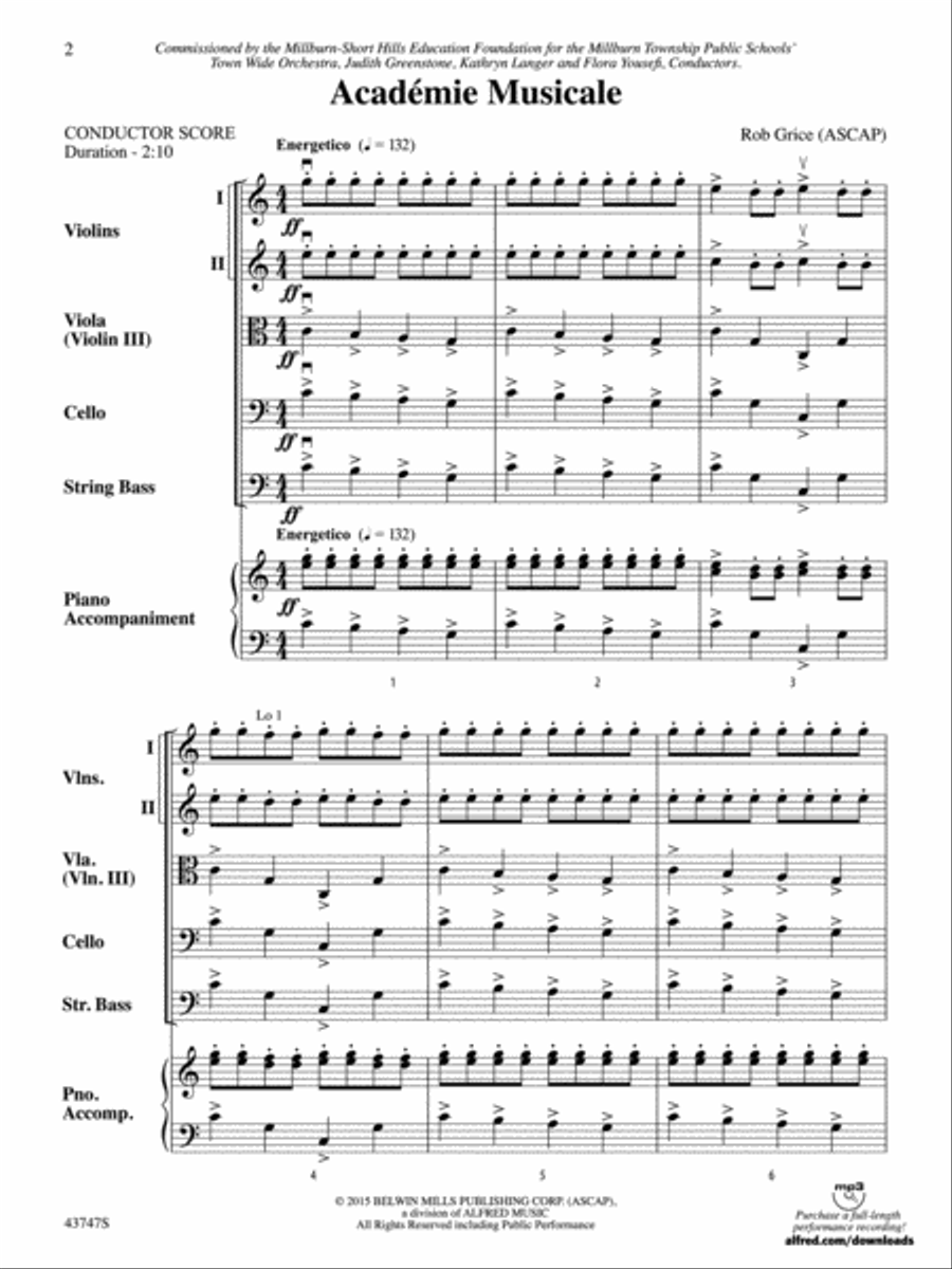 Academié Musicale: Score String Orchestra scores gallery preview page 2