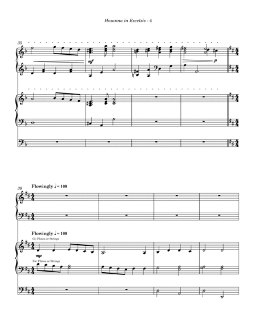 Hosanna In Excelsis (Ding Dong Merrily on High) Piano scores gallery preview page 5