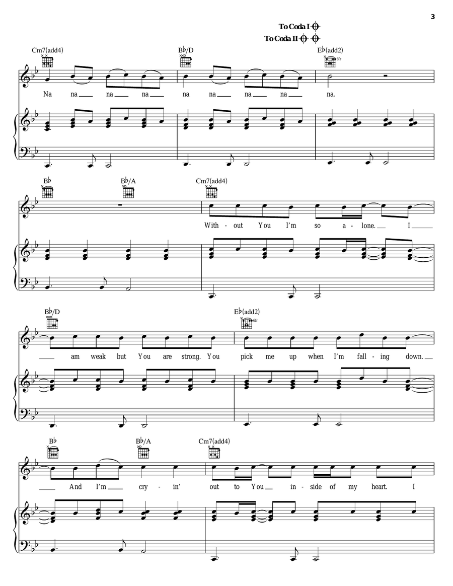 Take My Hand Piano, Vocal, Guitar scores gallery preview page 3