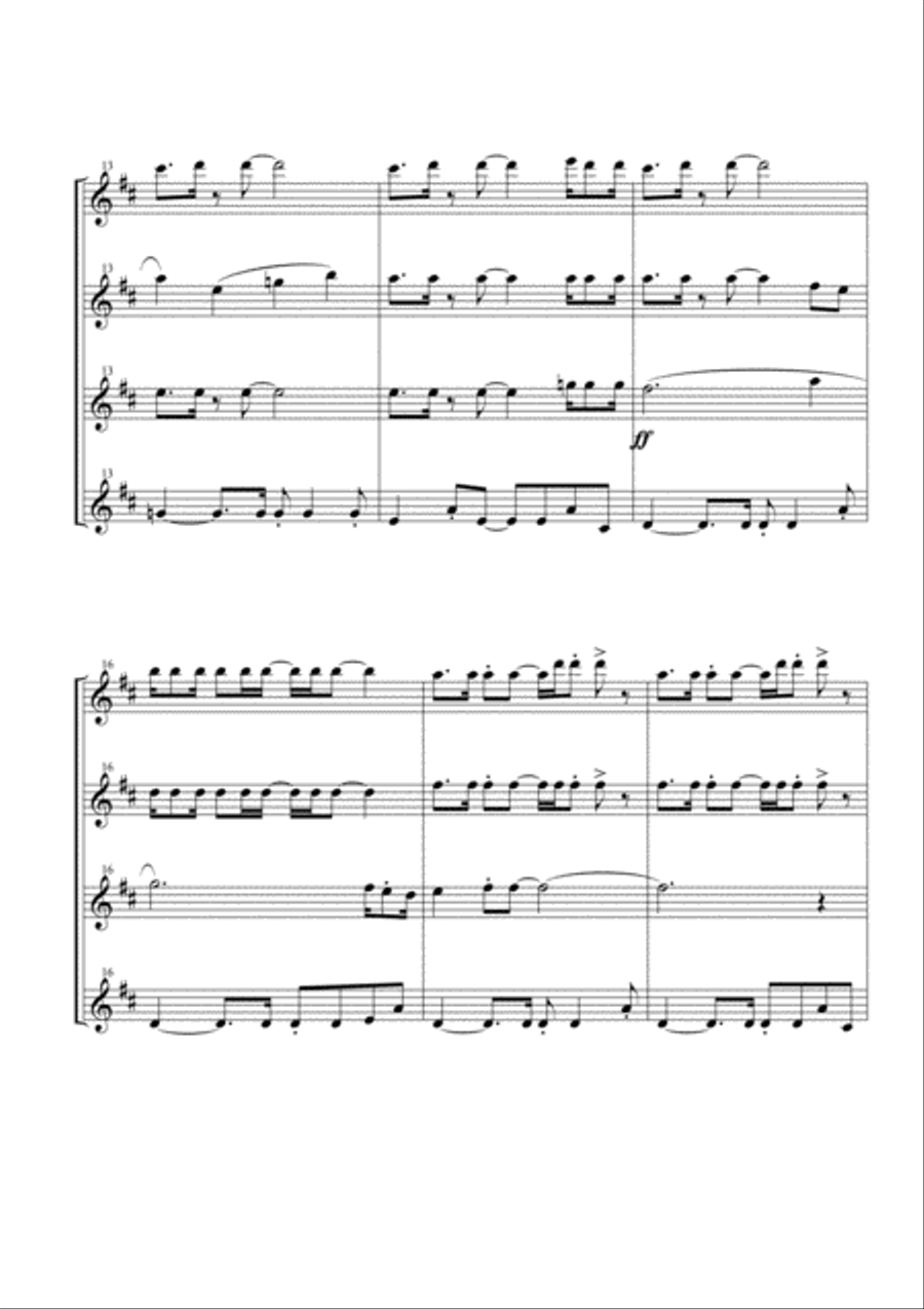 Dancing Queen Woodwind Quartet scores gallery preview page 3