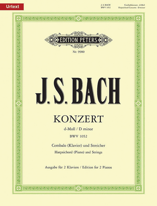 Book cover for Piano Concerto In D Minor, BWV 1052