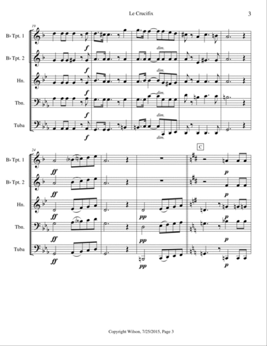 Le Crucifix Brass Quintet scores gallery preview page 4