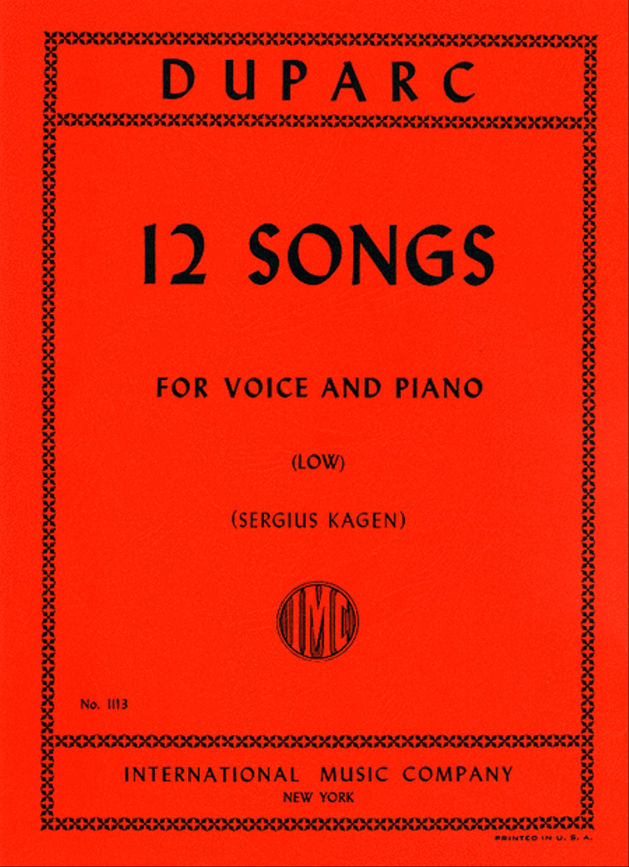 Twelve Songs For Low Voice Low Voice scores gallery preview page 1