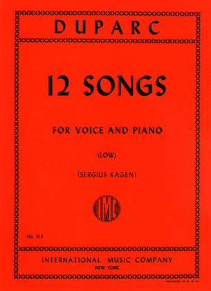Book cover for Twelve Songs For Low Voice