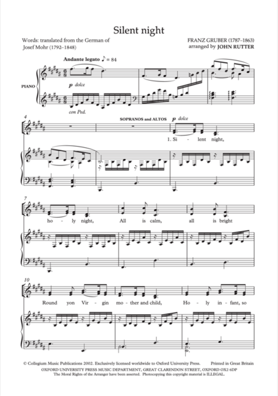 Silent night Divisi scores gallery preview page 2