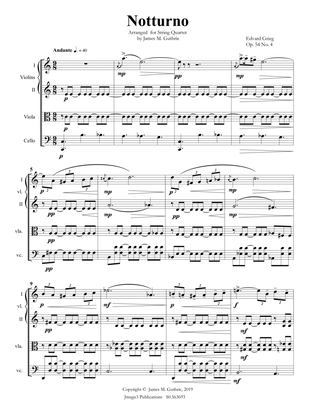 Grieg: Notturno Op. 54 No. 4 for String Quartet