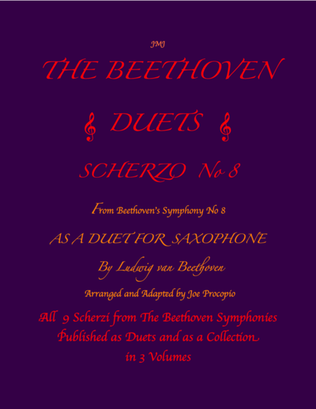 The Beethoven Duets For Saxophone Scherzo No. 8
