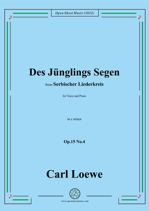 Book cover for Loewe-Des Junglings Segen,in c minor,Op.15 No.4